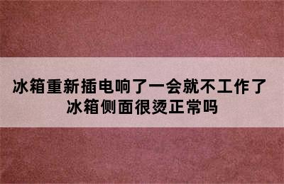 冰箱重新插电响了一会就不工作了 冰箱侧面很烫正常吗